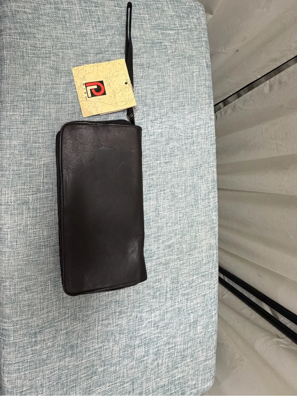 Piel  Black Leather Wristlet Wallet - Unbranded